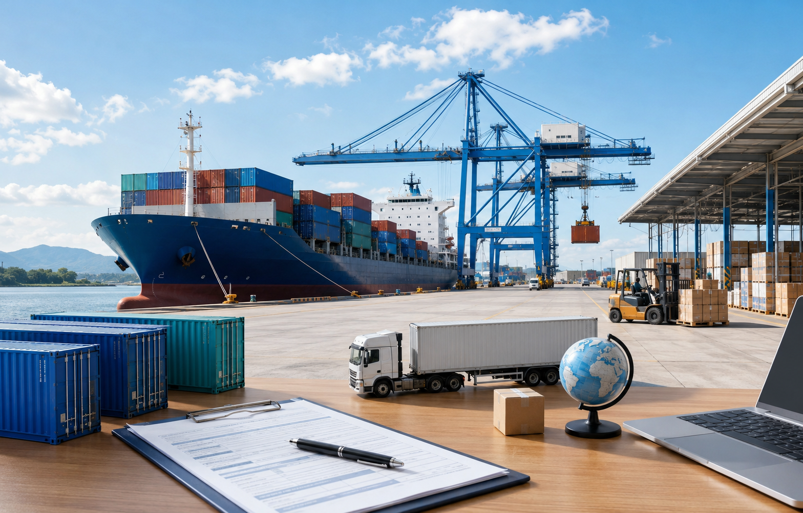 Cảng biển, tàu container và hoạt động logistics